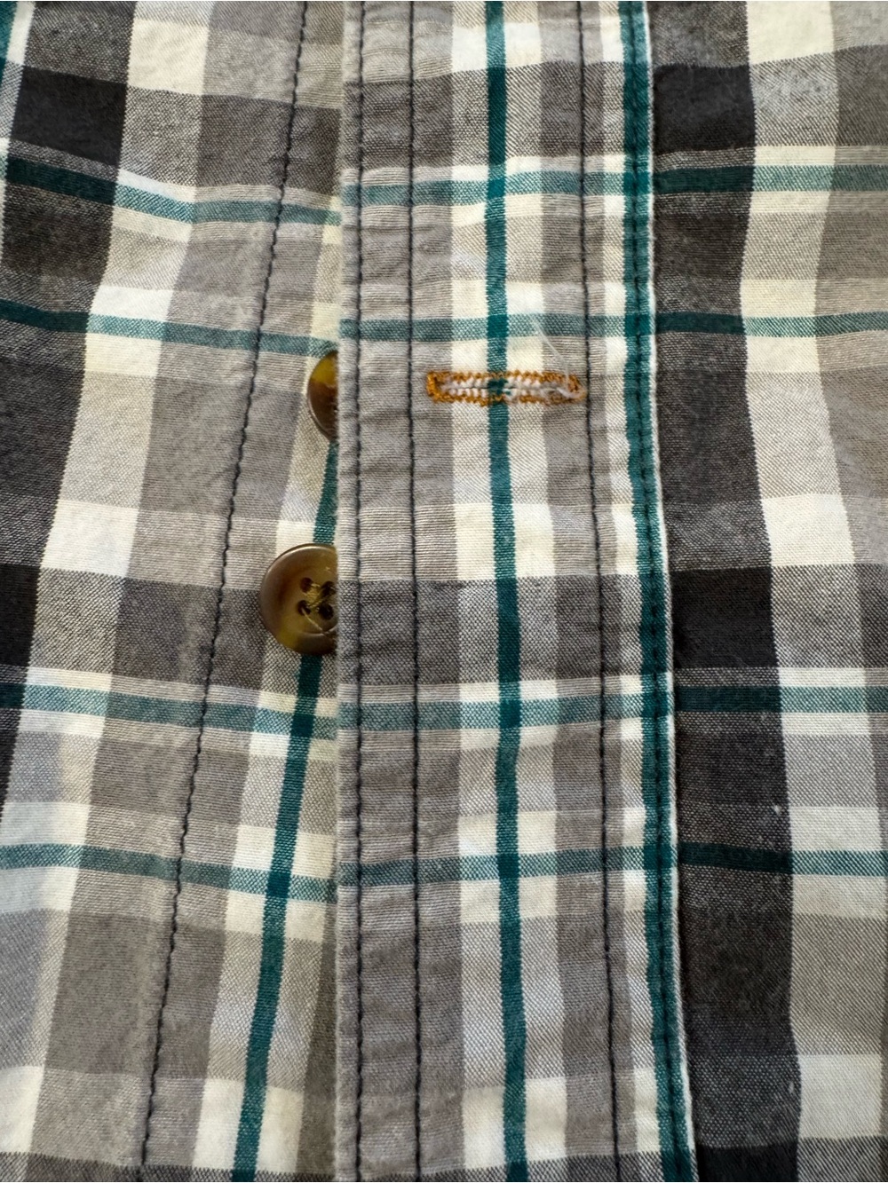Carhartt Short-Sleeve Plaid Button-Down Shirt - Gray, Black, Green. Size Mens M - Picture 5 of 6